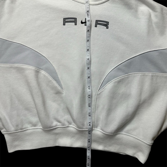 Nike Women's Air Mock Cropped Fleece Crew White/ gray - Size XS - Picture 7 of 12
